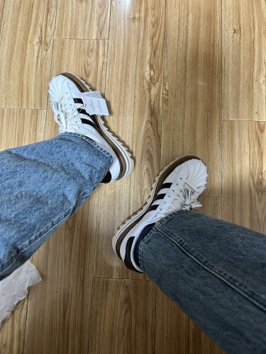 【💥히트 상품】CLOT x 아디다스 오리지널 슈퍼스타 키높이 스니커즈 흰색 IH3132 photo review
