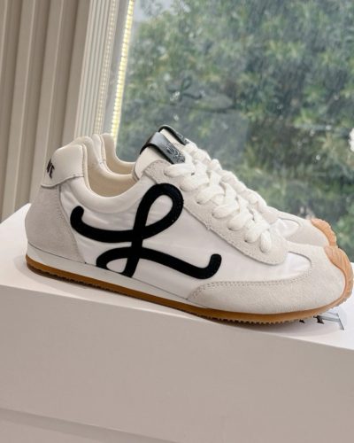 【👑2025 인기 순위 TOP1】LOEWE Ballet Runner 2.0 나일론 소가죽 라이프 캐주얼화 화이트 LLBR282X01-2101 photo review