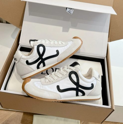 【👑2025 인기 순위 TOP1】LOEWE Ballet Runner 2.0 나일론 소가죽 라이프 캐주얼화 화이트 LLBR282X01-2101 photo review