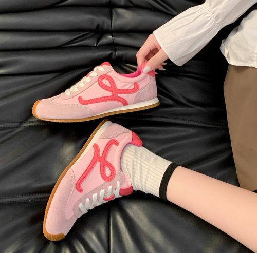 【🥰2025 핫한 신상】LOEWE Ballet Runner 2.0 나일론 소가죽 라이프 캐주얼화 핑크색 LBR2282X14-5064 photo review